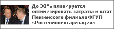 До 30% планируется оптимизировать затраты и штат Пензенского филиала ФГУП «Ростехинвентаризация»