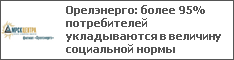 Орелэнерго: более 95% потребителей укладываются в величину социальной нормы